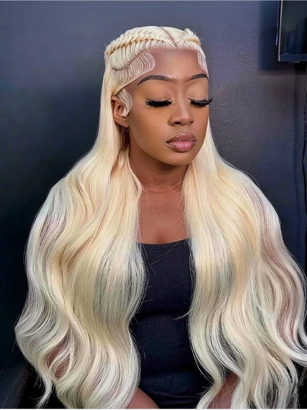 Blonde Long Wavy Women’s Hair Wig - Premium Platinum Blonde